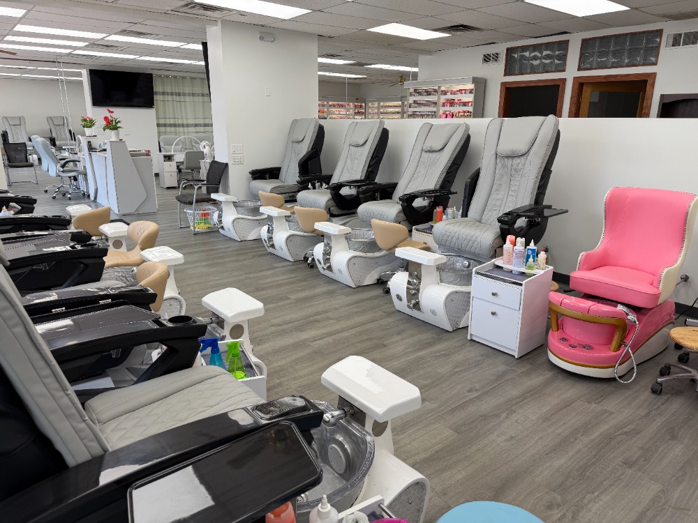 Nail salon after Amori Agency — full salon remodel and expansion