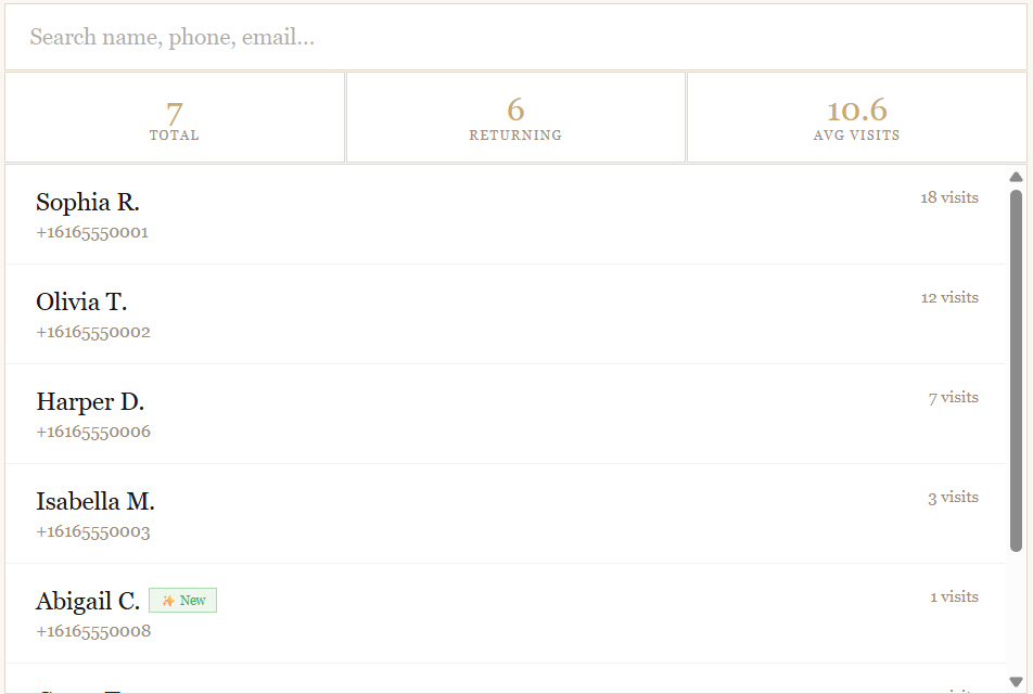 TurnBook client database